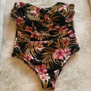 Kona Sol Black Floral Bikini